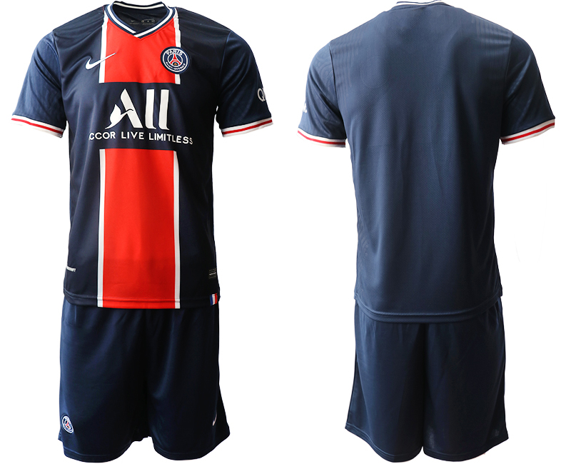 Men 2020-2021 club Paris St German home blank blue Soccer Jerseys->customized soccer jersey->Custom Jersey